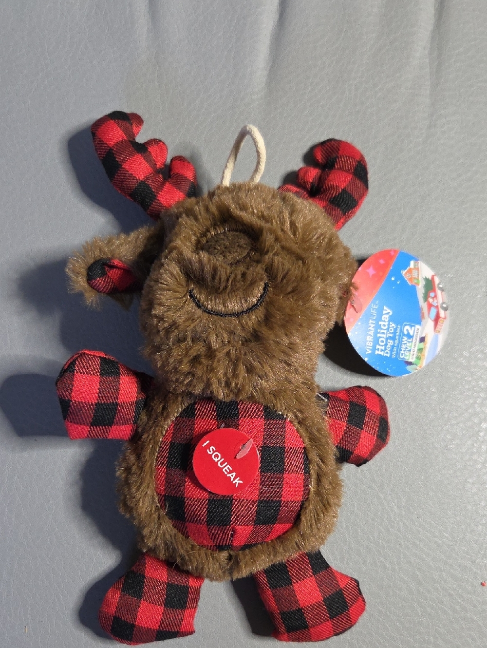 Holiday Plush Dog Toys - Red, Brown, Green - Picture 4 of 6